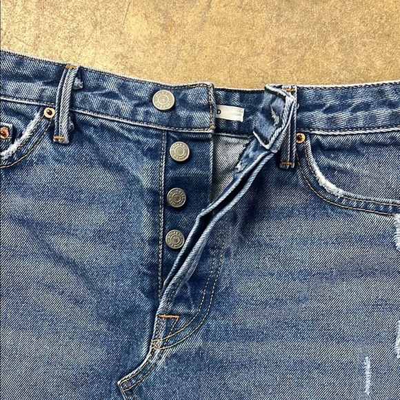 GRLFLND Distressed Blue Denim Skirt - Picture 3 of 6